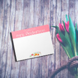 Bloc De Notas Profesora de color rosa de las acuarelas virales<br><div class="desc">Flor botánica de color rojo naranja amarillo Notepad. Stationery personalizada para profesores. Añade tu nombre.</div>