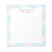 Profesora de frontera azul y rosa