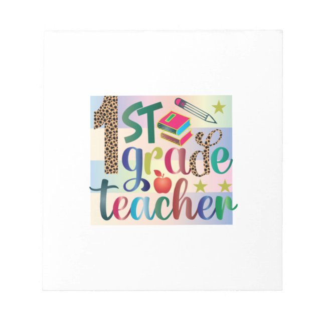 Bloc De Notas Profesora de Regalos | Maestra de primer grado (Frente)