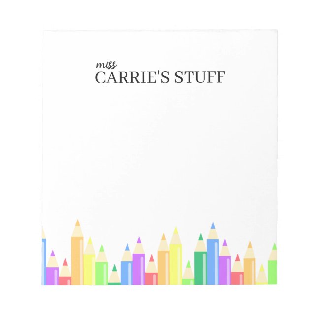 Bloc De Notas Profesora educativa personalizada (Frente)