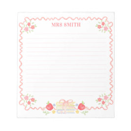 Bloc De Notas Profesora | Escudo escolar | Monograma