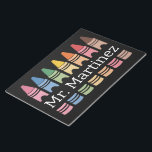 Bloc De Notas Profesora personalizada de Crayon Nombre Cute Back<br><div class="desc">El nombre personalizado del profesor de cirílico vuelve a la escuela</div>