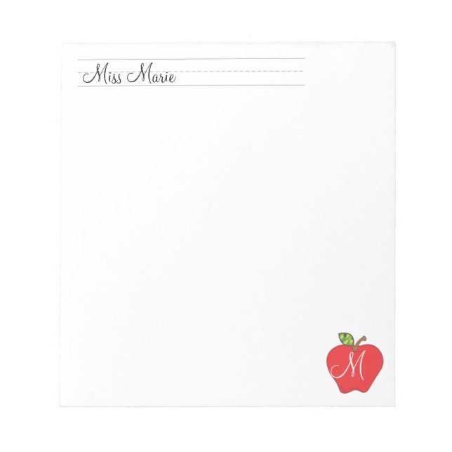 Bloc De Notas Profesores de monograma | Notepads (Frente)
