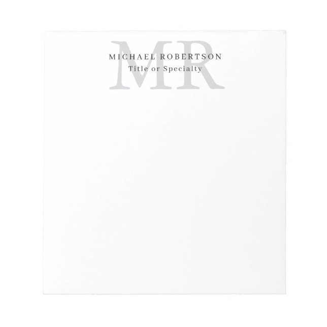 Bloc De Notas Professional Classical Monogram Minimalist Plain (Frente)