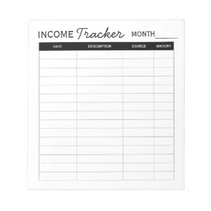 Bloc De Notas Professional custom income tracker for business