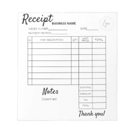 Bloc De Notas Professional Custom receipts for business