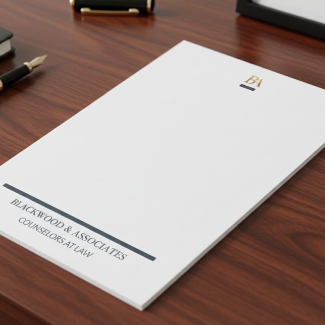 Bloc De Notas Professional Navy Gold Monogram Legal Desk Pad (Subido por el creador)
