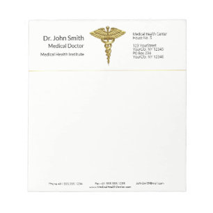 Bloc De Notas Professional Precious Medical Gold Caduceus