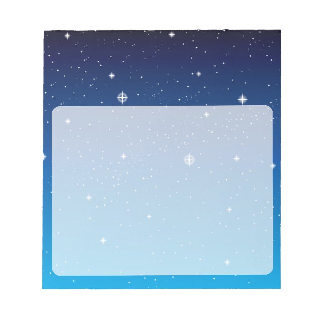 Bloc De Notas Profundo cielo nocturno estrellado azul (Frente)