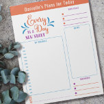 Bloc De Notas Programa de notas de objetivos de presupuesto de D<br><div class="desc">Planificador diario personalizado en azul naranja y violeta con secciones para su horario,  notas,  objetivos y recordatorios. Está escrito con una cita motivacional...  "Cada día es un nuevo comienzo". Este bloc de notas desgarrador está impreso en cada página para que dure 40 días.</div>