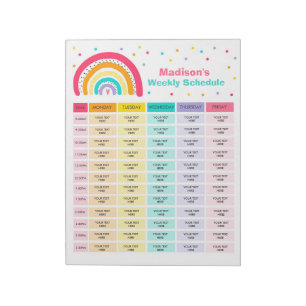 Bloc De Notas Programa personalizado de escuela de arco iris