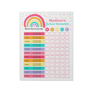 Bloc De Notas Programa personalizado de escuela de arco iris