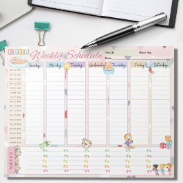 Bloc De Notas Programa semanal para bebés Planificador Pastel Ro