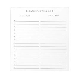 Bloc De Notas Programación diaria minimalista y Lista de tareas 
