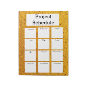 Bloc De Notas programación mensual del proyecto impresión áspera