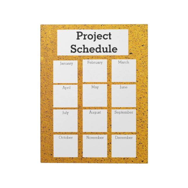 Bloc De Notas programación mensual del proyecto impresión áspera (Lado Izquierdo)