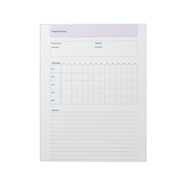 Bloc De Notas Project Planning Template, Printable Planner Sheet (Lado Izquierdo)