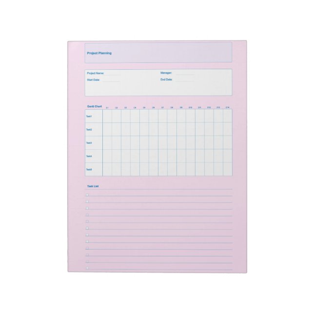 Bloc De Notas Project Planning Template, Printable Planner Sheet (Lado Izquierdo)