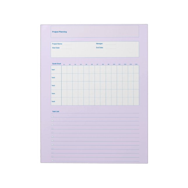 Bloc De Notas Project Planning Template, Printable Planner Sheet (Lado Izquierdo)