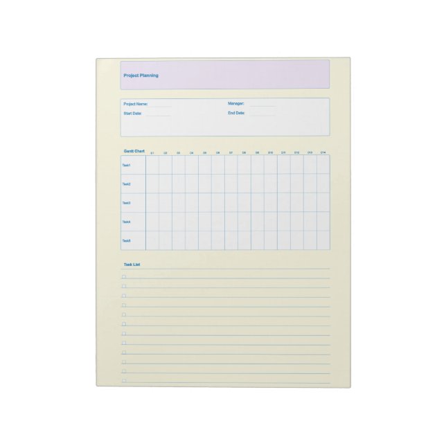 Bloc De Notas Project Planning Template, Printable Planner Sheet (Lado Izquierdo)