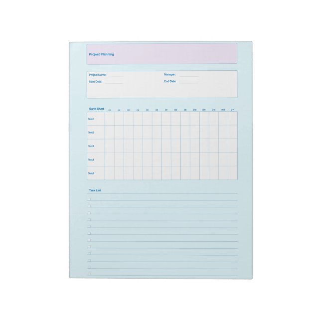 Bloc De Notas Project Planning Template, Printable Planner Sheet (Lado Izquierdo)