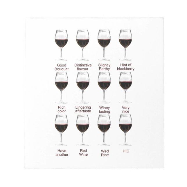 Bloc De Notas Prueba de vino (Frente)