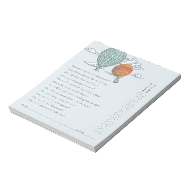 Bloc De Notas Prueba principal de globo aerostático de elevación (Lado Izquierdo)