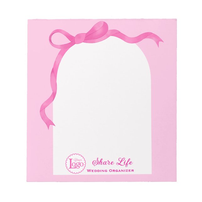 Bloc De Notas Puerta de boda con cinta rosa (Frente)