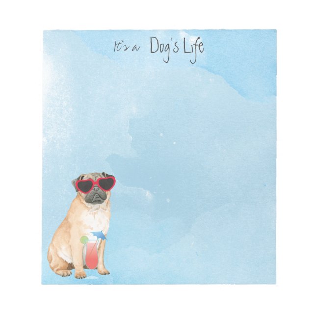 Bloc De Notas Pug de verano (Frente)