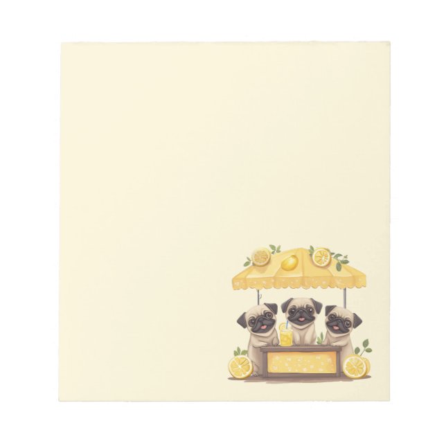 Bloc De Notas Pug Dogs Lemonade Stand (Frente)