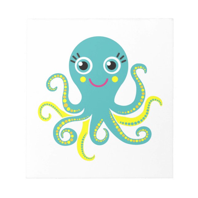 Bloc De Notas Pulpo azul y amarillo (Frente)