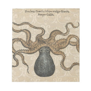 Bloc De Notas Pulpo Kraken Antiguo Marino Vida Silvestre Costera