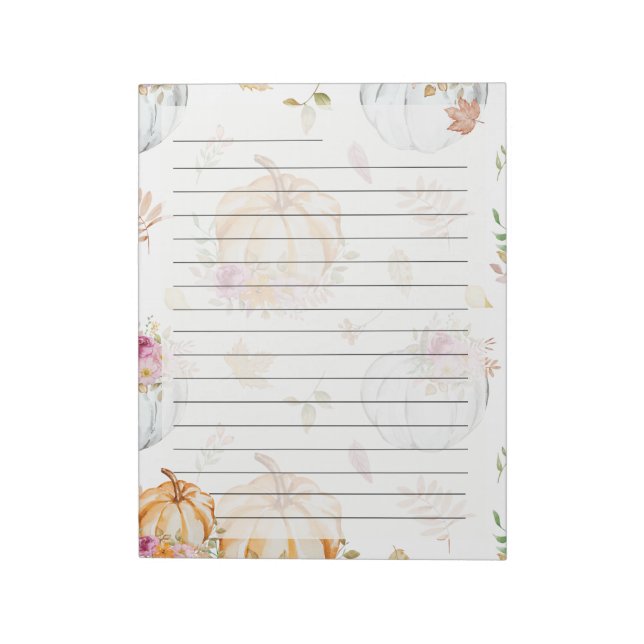 Bloc De Notas Pumpkin Patch Letter Notepad – Autumn Stationery  (Lado Izquierdo)