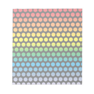 Bloc De Notas Punto de polka del arco iris negro
