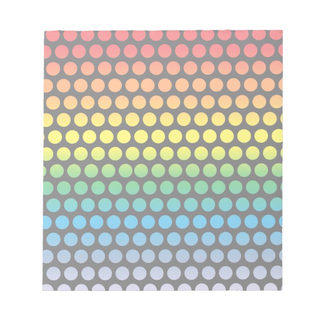 Bloc De Notas Punto de polka del arco iris negro (Frente)