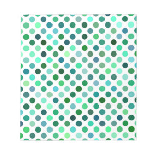 Bloc De Notas Punto de polka verde y azul