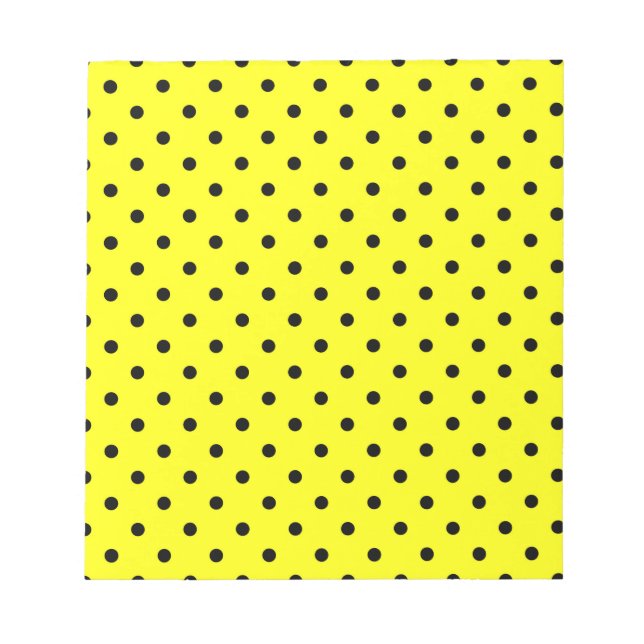 Bloc De Notas Punto negro de polka amarillo (Frente)