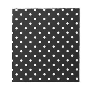 Bloc De Notas Punto Polka Blanco Y Negro
