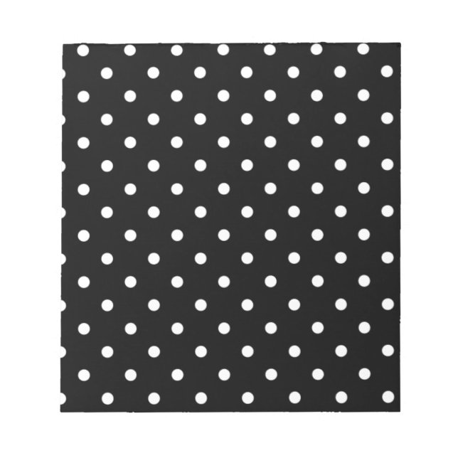 Bloc De Notas Punto Polka Blanco Y Negro (Frente)