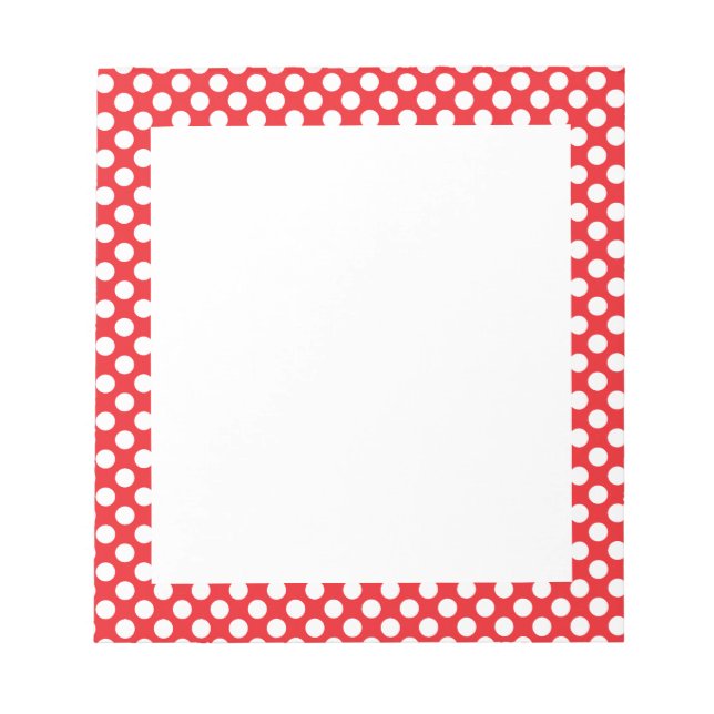 Bloc De Notas Punto Polka blanco y rojo (Frente)