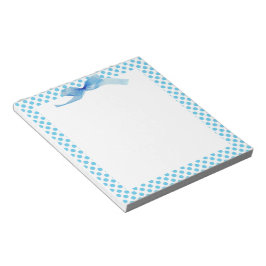Bloc De Notas Puntos de Polka Azul en Blanco