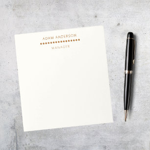 Bloc De Notas Puntos dorados crema minimalista simple profesiona