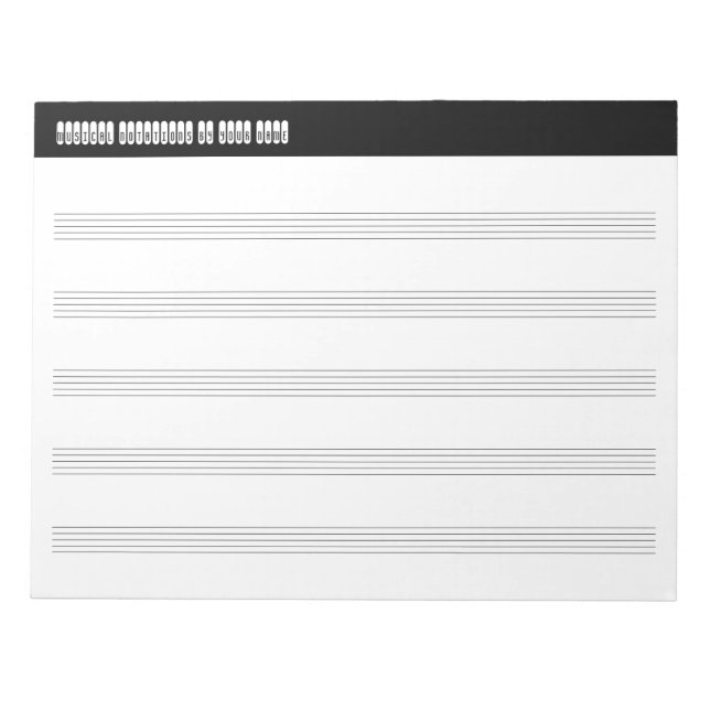 Bloc De Notas Puntuación musical en blanco para viajeros y músic (Frente)