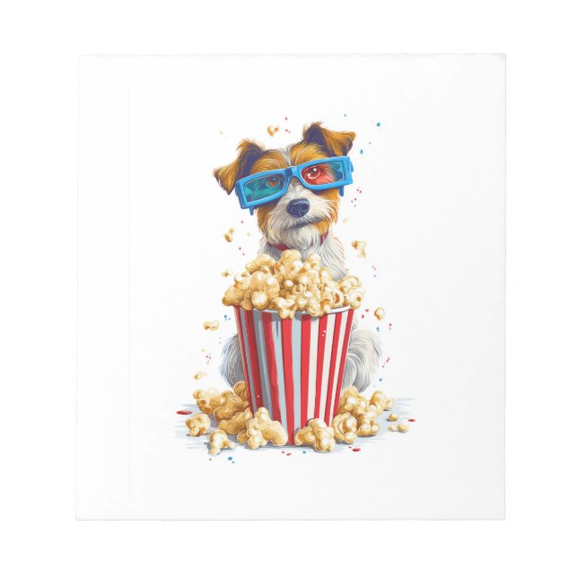 Bloc De Notas Pup de palomitas � Perro de Noche de Película (Frente)