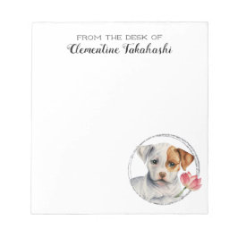 Bloc De Notas Puppy Dog Watercolor Art Personalizado