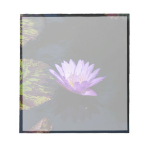 Bloc De Notas Purple Lotus Waterlily Flower & Striped Lily Pads