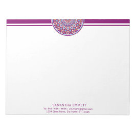 Bloc De Notas Purple Mandala Notepad Profesional Moderno