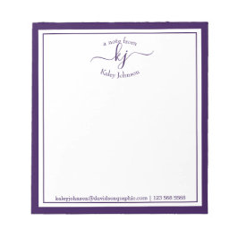 Bloc De Notas Purple Personalizado | De La Oficina Del Notepad