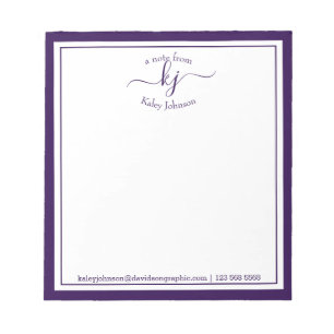 Bloc De Notas Purple Personalizado   De La Oficina Del Notepad