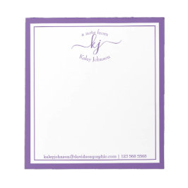 Bloc De Notas Purple Personalizado | De La Oficina Del Notepad
